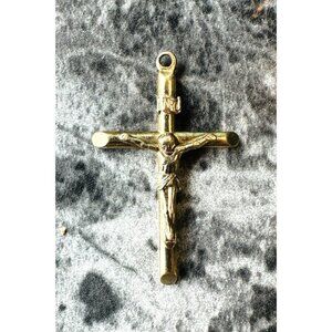 Vintage 1/20 14K Gold Fill Crucifix Cross Pendant Jesus Religious Catholic 1.5”